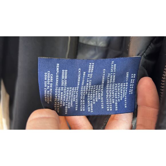 Dockers Men's Size L Black Insulated Zip Up Woold Overcoat SI 0003 - Picture 8 of 8